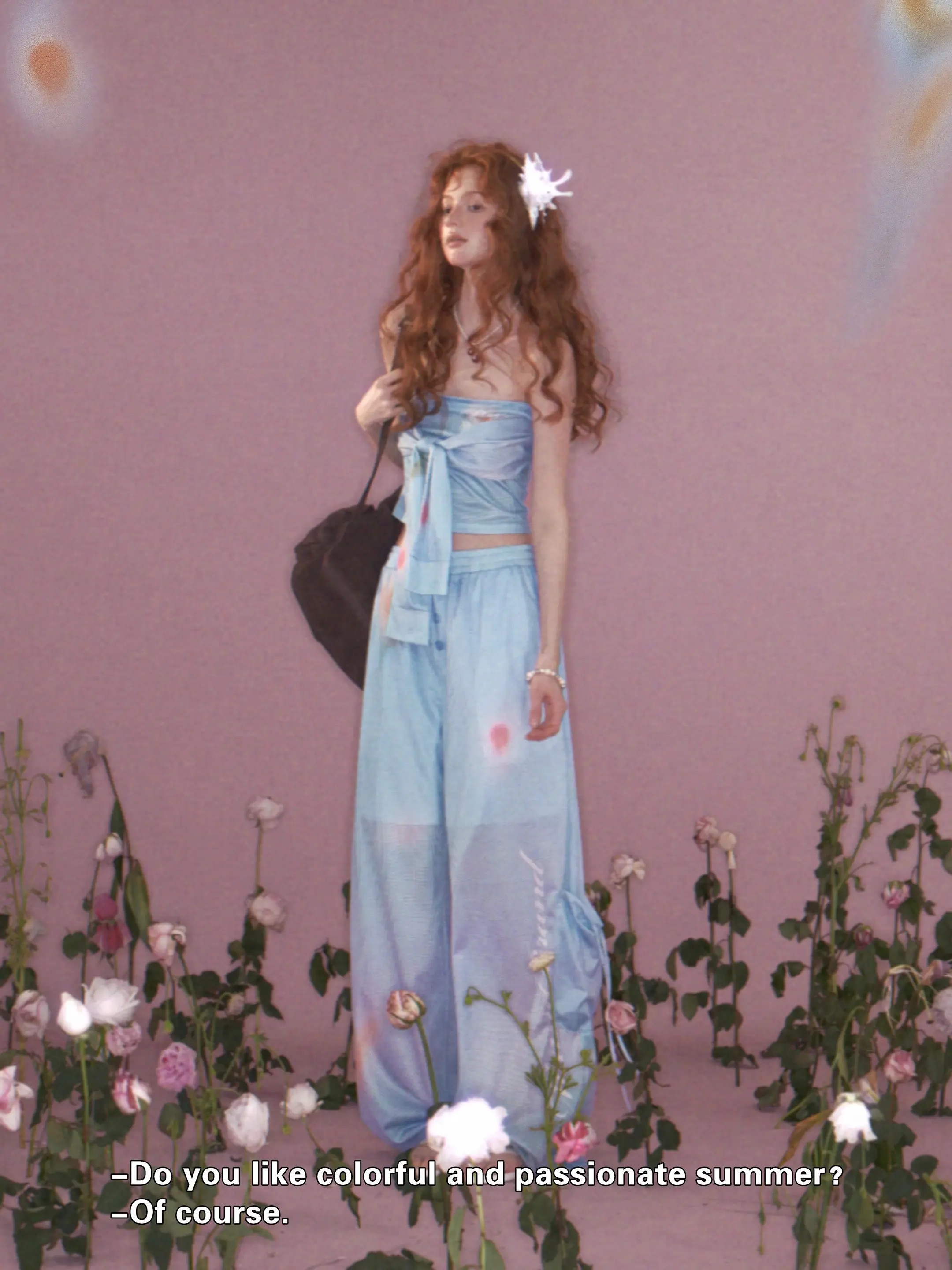Blue floral look